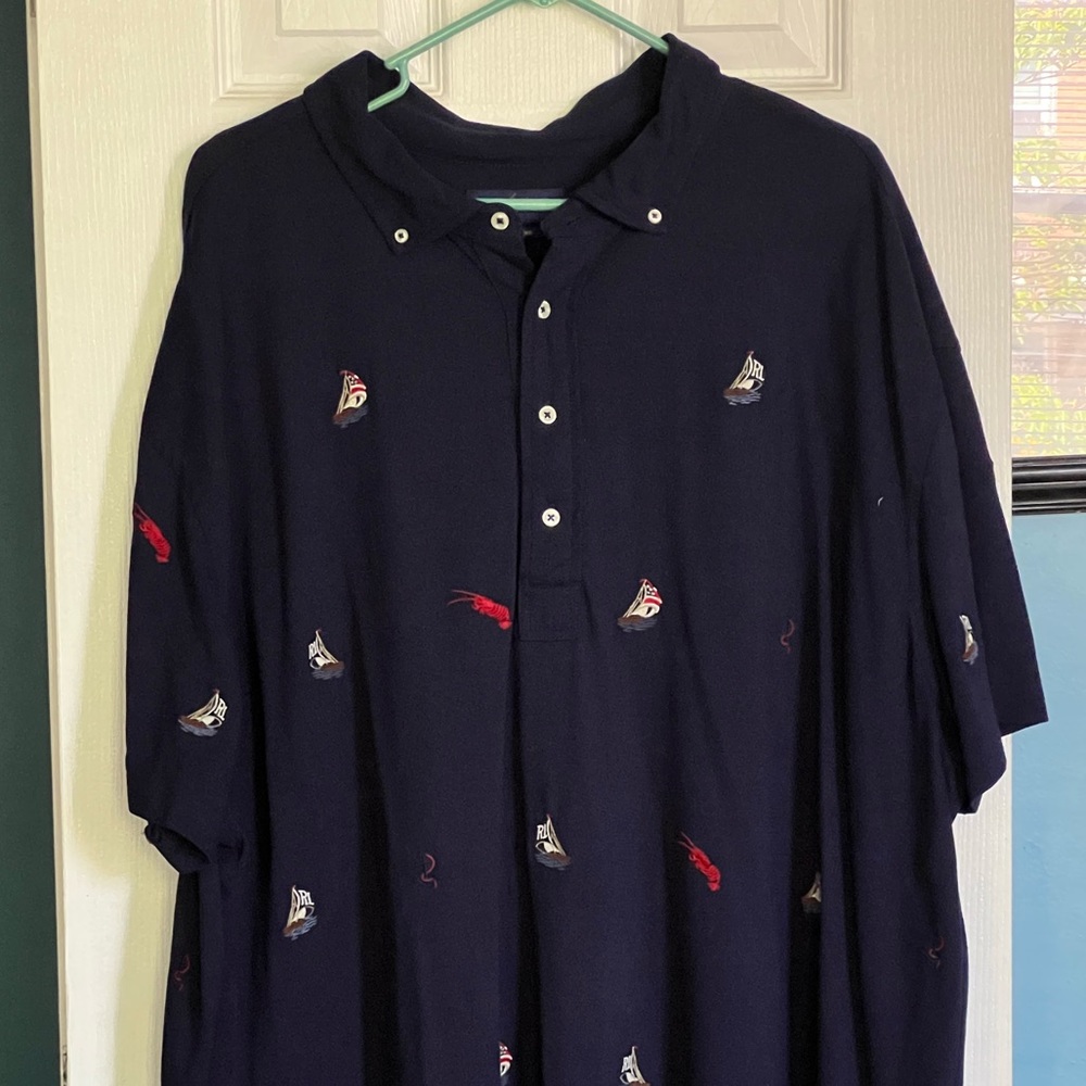 Navy Polo by Ralph Lauren pop over style Polo shirt